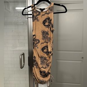 Forever 21 Ruched Dragon Mini Dress in Small